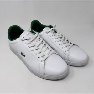 Lacoste Sneakers Men's Size 11 White Green Hydez Leather Lace Up Casual Preppy